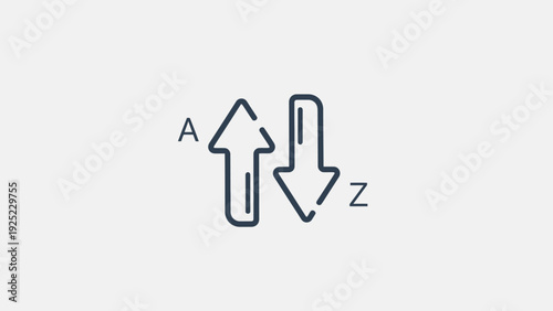Alphabetical sorting order icon with ascending and descending arrows.