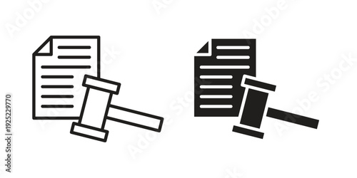 Court decision icon in a simple line art style. EPS10