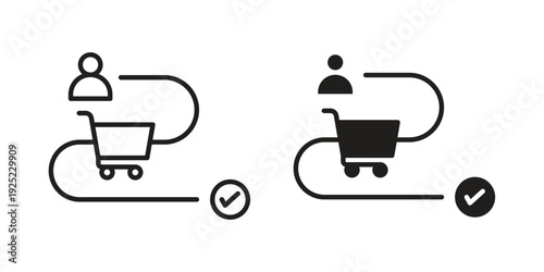 Customer journey icon in a simple line art style. EPS10