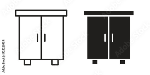 Cabinet icon outline vector set. icon vector isolated on white background. EPS 10
