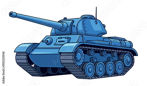 Modern military tank featuring heavy armor and a powerful main gun perfect for depicting army combat scenarios and strategic warfare concepts