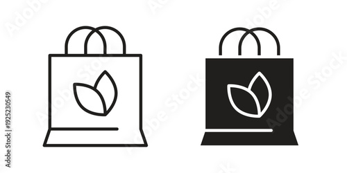 Eco bag icon in a simple line art style. EPS10
