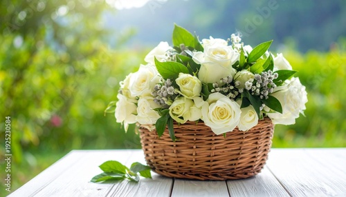 バスケットのフラワーアレンジメント～かごアレンジ