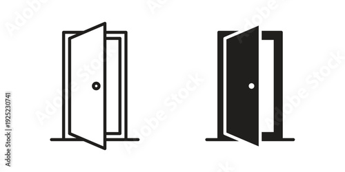 Entrance door icon in a simple line art style. EPS10