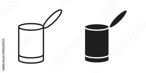 Canned food icon outline vector set. icon vector isolated on white background. EPS 10