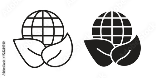 Environment icon in a simple line art style. EPS10