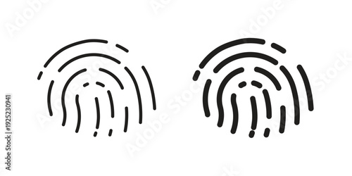 Fingerprint icon in a simple line art style. EPS10