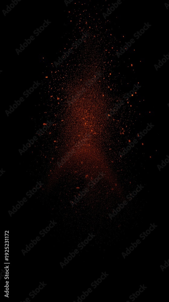 Fototapeta premium On the black background, there are evenly distributed, sandy-like yellow particles, resembling old film stock or cosmic dust, giving the picture a warm simulated texture