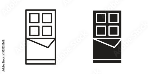 Chocolate icon outline vector set. icon vector isolated on white background. EPS 10