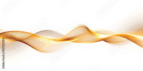 Abstract digital art background featuring smooth golden and red ribbon waves with flowing curved lines in a futuristic motion pattern vector illustration