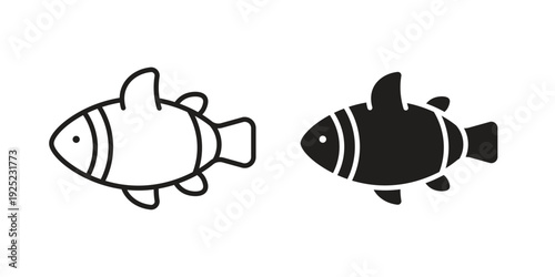 Fish icon in a simple line art style. EPS10