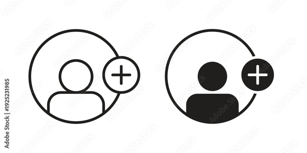 Fotografie Follower icon in a simple line art style. EPS10