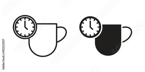 Coffee time icon outline vector set. icon vector isolated on white background. EPS 10