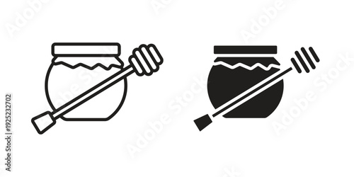 Honey jar icon in a simple line art style. EPS10