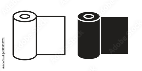 Construction film roll icon outline vector set. icon vector isolated on white background. EPS 10