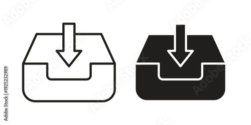 Inbox icon in a simple line art style. EPS10