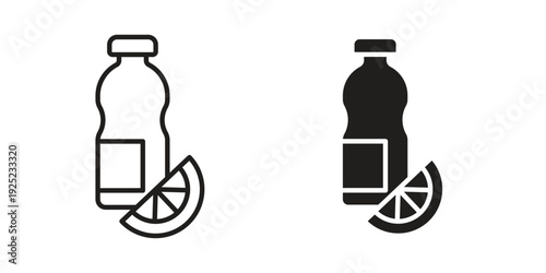 Juice bottle icon in a simple line art style. EPS10