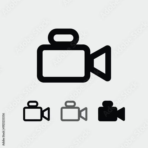 Set of 4 video camera icons vector