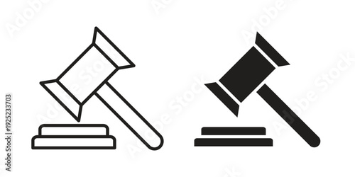 Court decision icon outline vector set. icon vector isolated on white background. EPS 10