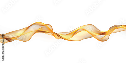 An abstract vector background features smooth golden waves and orange flow patterns with red fractal lines and light energy swirls in a creative motion art wallpaper design
