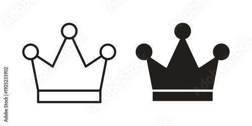 Crown icon outline vector set. icon vector isolated on white background. EPS 10