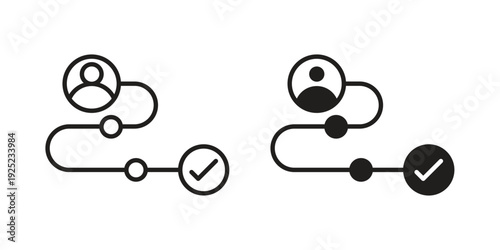 Customer journey icon outline vector set. icon vector isolated on white background. EPS 10