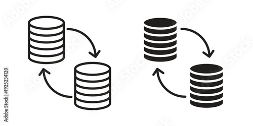 Data transfer icon outline vector set. icon vector isolated on white background. EPS 10