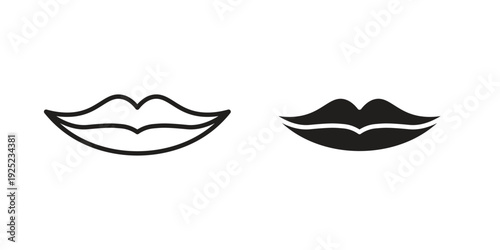 Lips icon in a simple line art style. EPS10