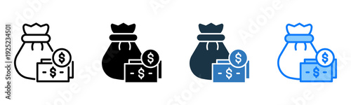 Money icon multiple style 
