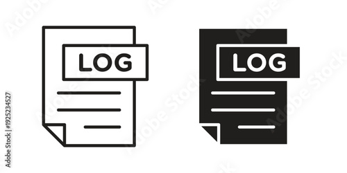 log file icon in a simple line art style. EPS10