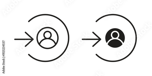 Login icon in a simple line art style. EPS10