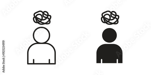 Mental disorder icon in a simple line art style. EPS10