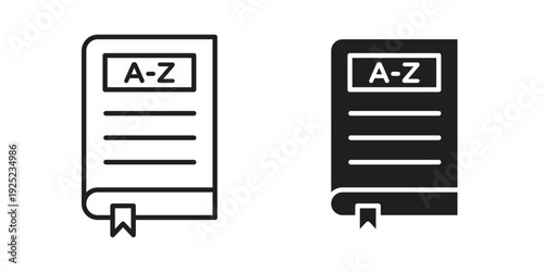 Dictionaries icon outline vector set. icon vector isolated on white background. EPS 10