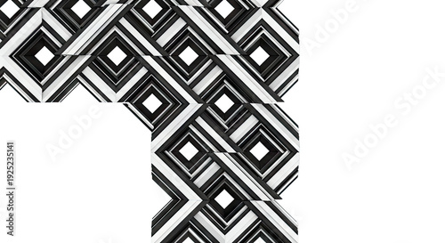 Abstract Black and White Geometric Pattern