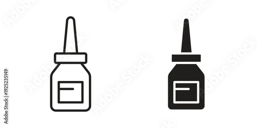 Nasal spray bottle icon in a simple line art style. EPS10