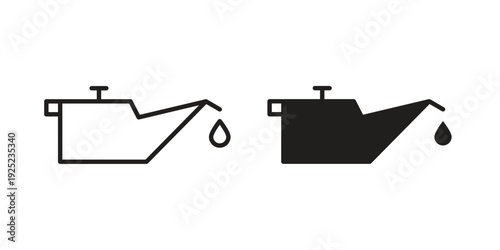 Oil can icon in a simple line art style. EPS10