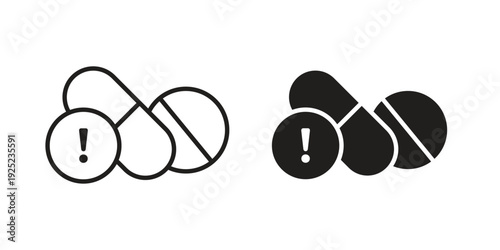 Overdose icon in a simple line art style. EPS10