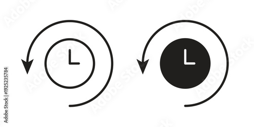 Past time icon in a simple line art style. EPS10