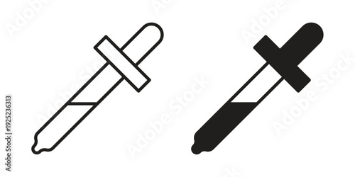 Dropper pipette icon outline vector set. icon vector isolated on white background. EPS 10