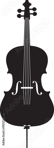 Classical String Instrument and Orchestral Cello Silhouettes