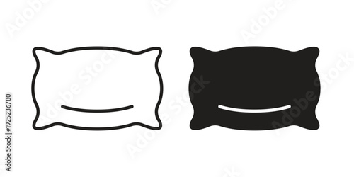 Pillow icon in a simple line art style. EPS10