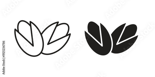 Pistachio icon in a simple line art style. EPS10