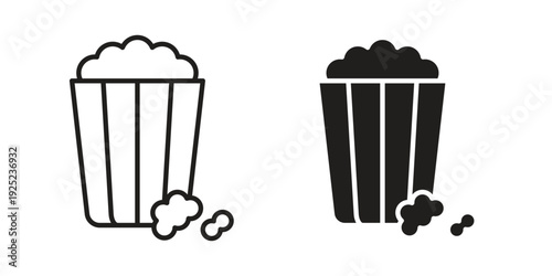 Popcorn icon in a simple line art style. EPS10