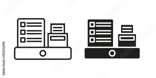 POS system icon in a simple line art style. EPS10