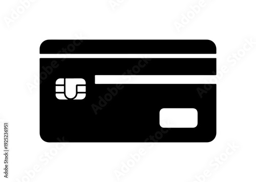 Minimalist Black Credit Card Vector Icon