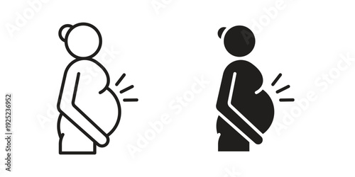 Pregnancy icon in a simple line art style. EPS10