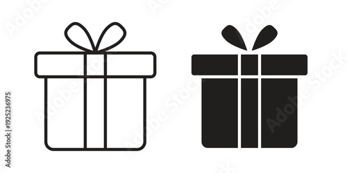 Present gift box icon in a simple line art style. EPS10