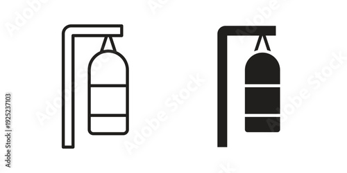 Punching bag icon in a simple line art style. EPS10