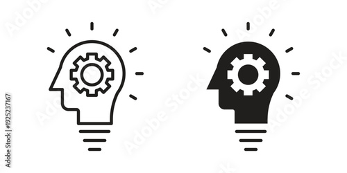 Realization icon in a simple line art style. EPS10