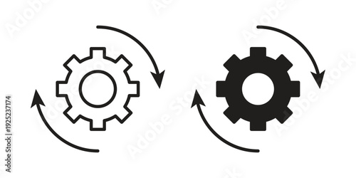 Recovery gear icon in a simple line art style. EPS10